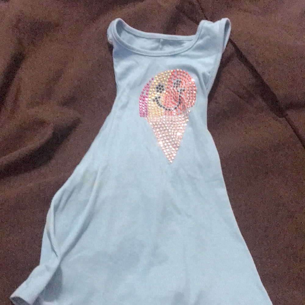 Blue smile ice cream tank top